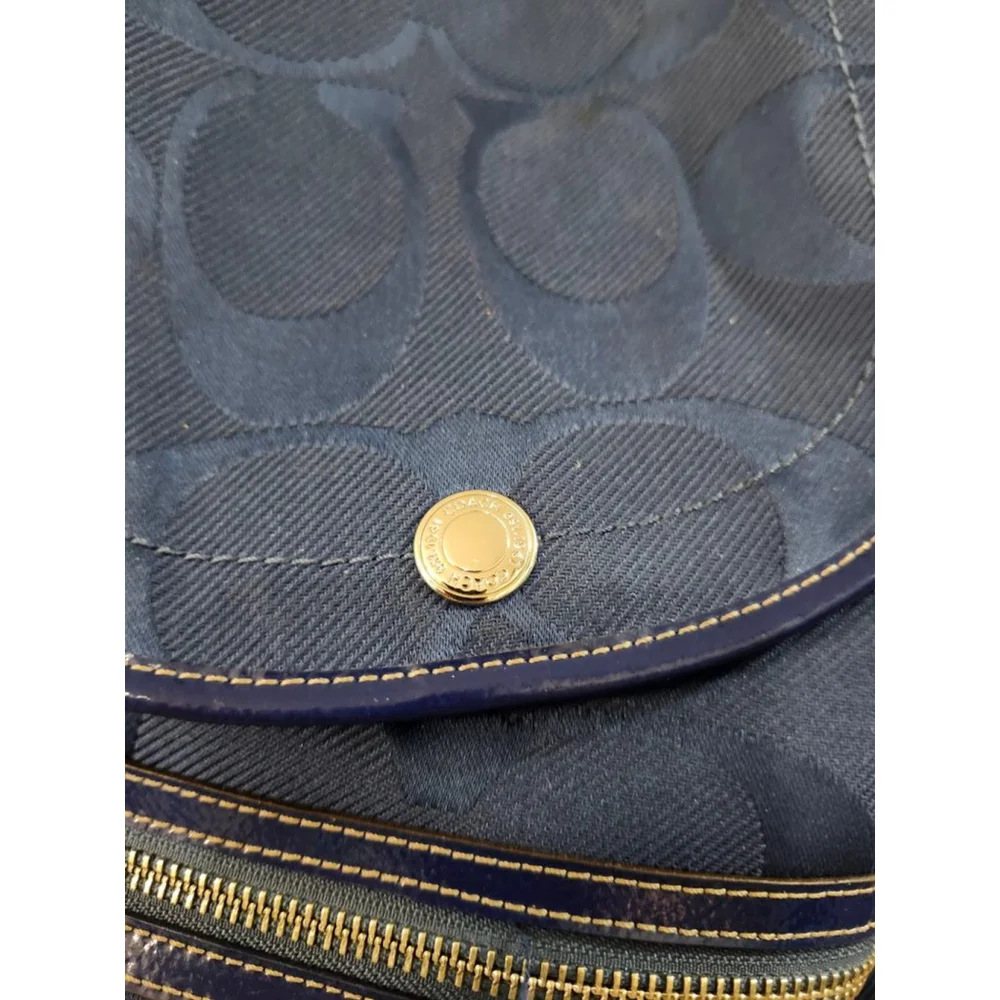 Coach Blue Signature C Canvas Backpack One Size